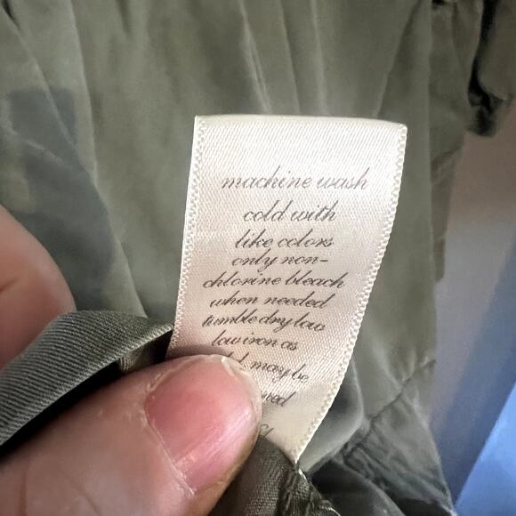 Francesca’s Blue Rain Olive Green Twill Utility Jacket Snap Buttons, Small S / M - Picture 13 of 14